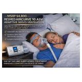 MSRP $4,800 RESMED AIRCURVE 10 ASV ADAPTIVE SERVO-VENTILATION CPAP MACHINE *ADVANCED BREATH-BY-BREATH SLEEP THERAPY FOR COMPLEX SLEEP APNEA, COLOR DISPLAY, *NEW IN BOX HEATED HUMIDIFIER W/CARRY BAG, P