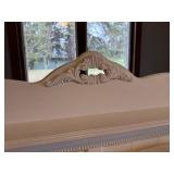 Wooden Full Size Bed Frame, Mattress, Pillows, & Blankets