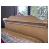 Wooden Full Size Bed Frame, Mattress, Pillows, & Blankets
