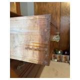 Antique Oak Wood 3 Drawer Dresser With Large Mirror