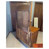 Antique Oak Wood 3 Drawer Dresser With Large Mirror