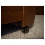 Antique Oak Wood 3 Drawer Dresser With Large Mirror