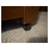 Antique Oak Wood 3 Drawer Dresser With Large Mirror