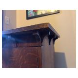 Antique Quarter Sawn Oak Liquor Wine/Bar Cabinet