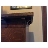 Antique Quarter Sawn Oak Liquor Wine/Bar Cabinet