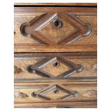 19th Century Walnut Inlaid Burlwood Marble Top Dresser