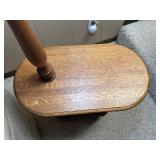 Vintage Solid Oak Magazine Storage Lamp Table