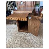 Side Table Magazine Rack W/ Pullout Shelf
