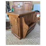 Side Table Magazine Rack W/ Pullout Shelf