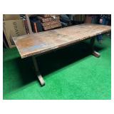Vintage 1900’s Solid Oak Wood Table- Library Table From Tech High School - Great To Refinish