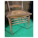 Antique Pressed Back Cane Seat Chair