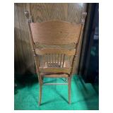 Antique Pressed Back Cane Seat Chair
