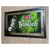 Large Grolsch Beer Wall Mirror Wood Framed