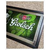 Large Grolsch Beer Wall Mirror Wood Framed