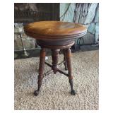 Antique Claw & Ball Foot Piano Stool