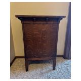 Antique Quarter Sawn Oak Liquor Wine/Bar Cabinet