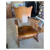 Vintage Solid Oak Rocking Chair