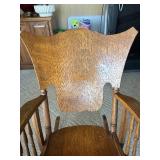 Vintage Solid Oak Rocking Chair