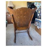 Vintage Solid Oak Rocking Chair