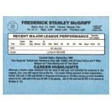1986 Donruss Fred McGriff Rookie Card MLB Legend and Hall of Fame