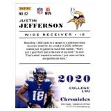 2020 Panini Chronicles - Justin Jefferson Rookie Card Minnesota Vikings