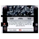 2008 Donruss Elite Adrian Peterson, Chester Taylor, Tarvaris Jackson #'d /800
