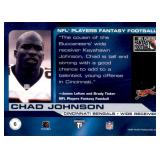 2001 Pacific Titanium Chad Johnson Rookie Card Serial #'d /2000