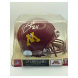 Marion Barber Autographed Minnesota Gophers Mini Helmet, Rare College Memorabilia Autograph From a Franchise/Fan Favorite, Comes with Metal Nameplate and Original Box