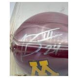 Marion Barber Autographed Minnesota Gophers Mini Helmet, Rare College Memorabilia Autograph From a Franchise/Fan Favorite, Comes with Metal Nameplate and Original Box