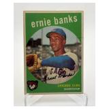 1959 Topps Ernie Banks Baseball Card, Chicago Cubs Legend, Card is Well Centered- Has Some Corner and Surface Wear, but Overall Card Has Great Eye Appeal