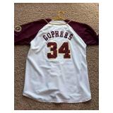 Minnesota Gophers Baseball Jersey, Men's XL Sized Jersey #34