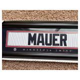 Joe Mauer Framed Nameplate Wall Hanging Decoration, Minnesota Twins Collectible Decor, Great for Bedrooms, Man Caves, Offices and More