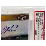 2011 Topps Triple Threads Joe Mauer Autograph Relics Gold Card RARE JERSEY NUMBER MATCH Card is Serial #'d 7/9 (Mauer's Jersey Number is 7) Card is Graded PSA Gem Mint 10