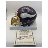 Purple People Eaters Autographed Mini Helmet Minnesota Vikings Legends Jim Marshall, Carl Eller, Alan Page, Gary Larsen, Authenticated Autographs, Comes in Original Case