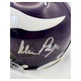Purple People Eaters Autographed Mini Helmet Minnesota Vikings Legends Jim Marshall, Carl Eller, Alan Page, Gary Larsen, Authenticated Autographs, Comes in Original Case