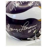 Purple People Eaters Autographed Mini Helmet Minnesota Vikings Legends Jim Marshall, Carl Eller, Alan Page, Gary Larsen, Authenticated Autographs, Comes in Original Case