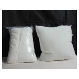 2 Pack White Cotton Throw Decor Pillow Insert 21"sq.