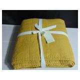 French Linen Box Stitch Quilt - Twin/Twin XL - Honey | BOKSER HOME