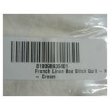 French Linen Box Stitch Quilt - King/Cal King - Cream | BOKSER HOME