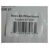 20" x 20" Square Down Alternative White Pillow Insert | BOKSER HOME