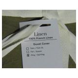 100% French Linen Duvet Cover - King/Cal King - Moss | BOKSER HOME