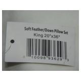 2 Pack Soft White Duck Feather & Down Bed Pillow - King | BOKSER HOME