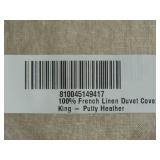 100% French Linen Duvet Cover - King/Cal King - Putty Heather | BOKSER HOME