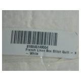 French Linen Box Stitch Quilt - King/Cal King - White | BOKSER HOME