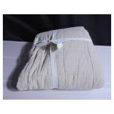 French Linen Box Stitch Quilt - King/Cal King - Putty Heather | BOKSER HOME