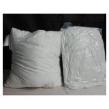 2 Pack White Cotton Throw Decor Pillow Insert 21"sq.