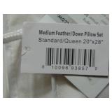 2 Pack Medium White Duck Feather & Down Bed Pillow - Standard/Queen | BOKSER HOME