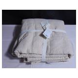 French Linen Box Stitch Quilt - Twin/Twin XL - Putty Heather | BOKSER HOME