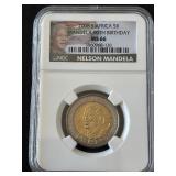 2008 South Africa 5 Rand Mandela 90th Birthday NGC MS66