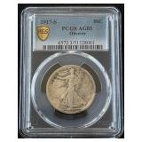 1917-S Walking Liberty Half Dollar Obverse PCGS AG03 Hard to Find Only 952,000 Minted